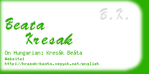 beata kresak business card
